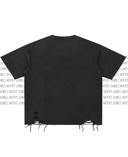 ABRAXAS | Occult Streetwear | Snow Washed Raw-Hem T-Shirt Unisex