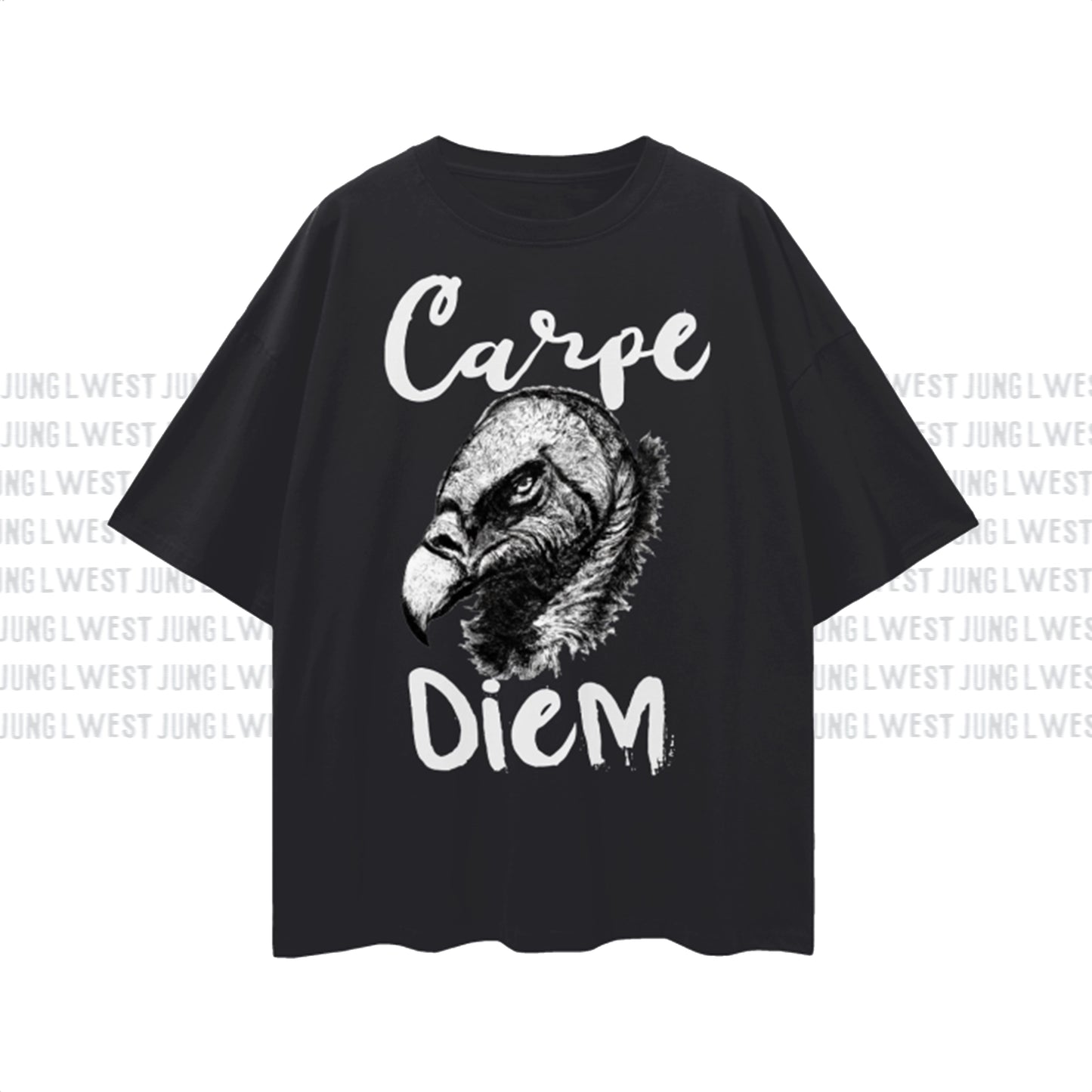 Jung L West | CARPE DIEM | Oversize Deep Drop Shoulder Tee - JUNG L WEST