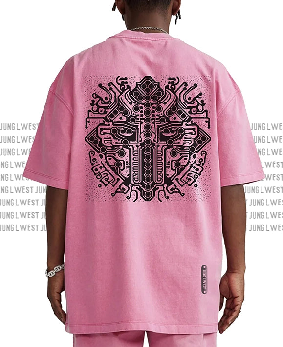 MTRX256 AZTEX | Unisex Oversize Deep Drop Shoulder T
