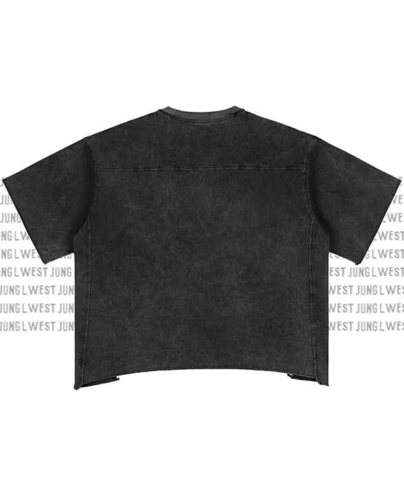 PSY-CALIFORNIA | Raw Edge Snow Washed Boxy T-Shirt Unisex