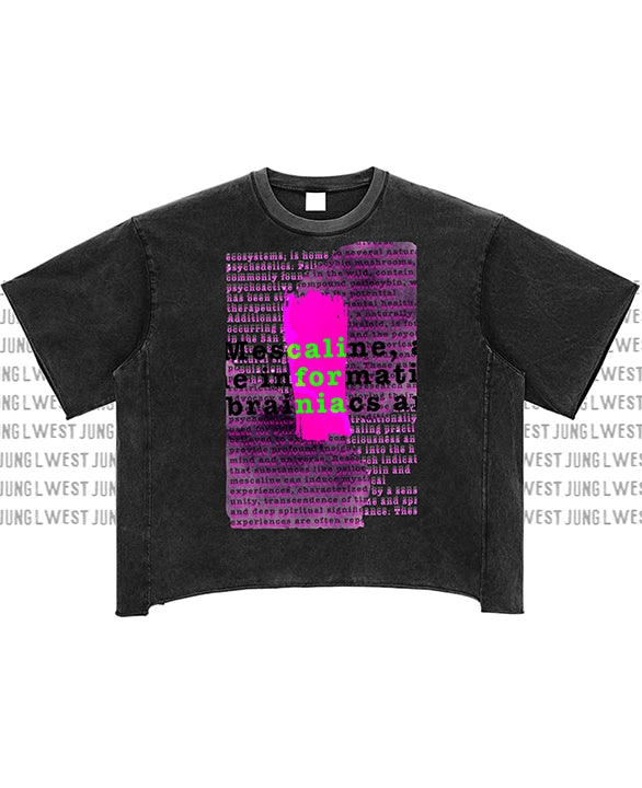 PSY-CALIFORNIA | Raw Edge Snow Washed Boxy T-Shirt Unisex