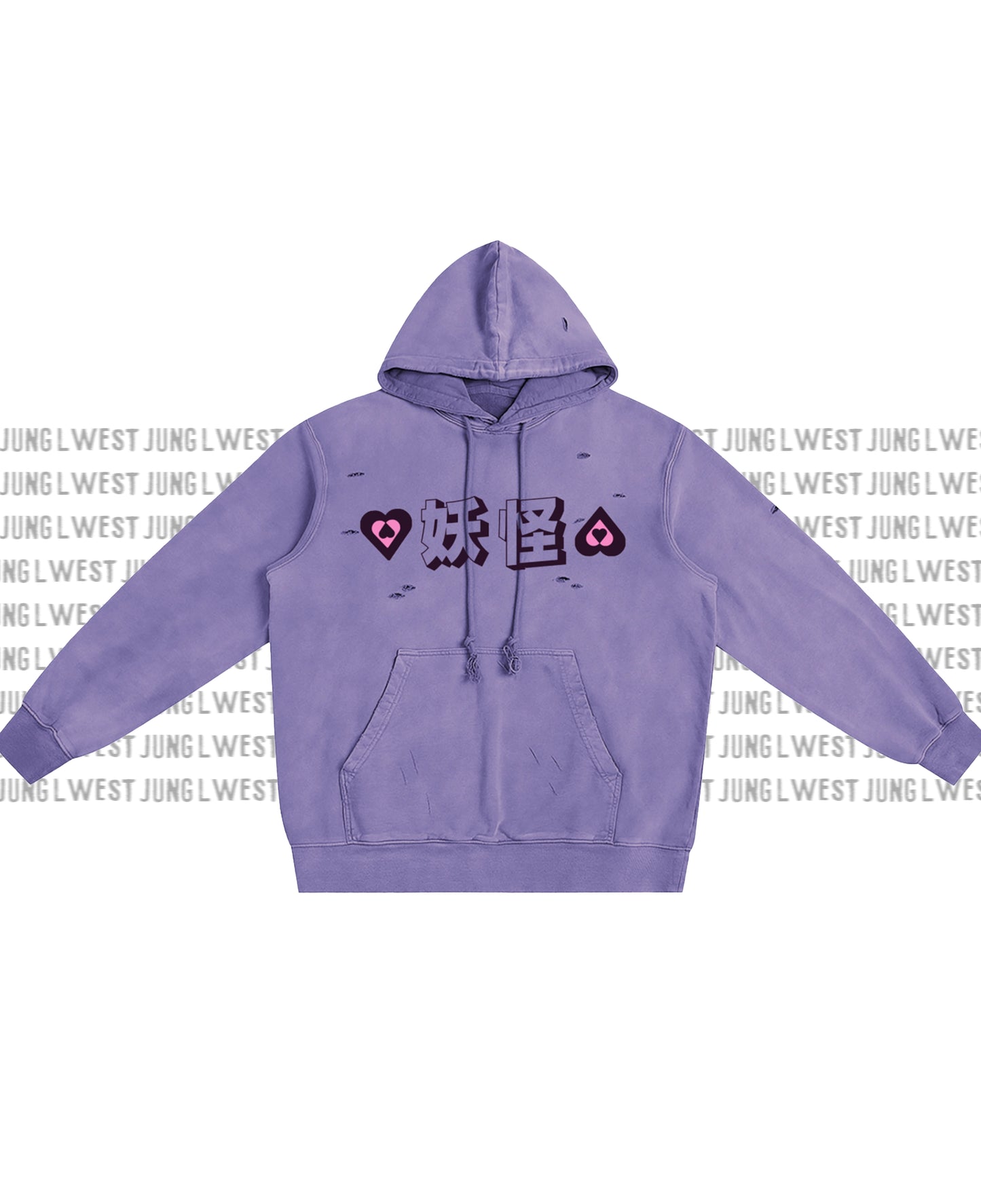 YOKAI DEMON OF LOVE | Heavyweight Pure Cotton Hand-Frayed Monkey Washed Hoodie
