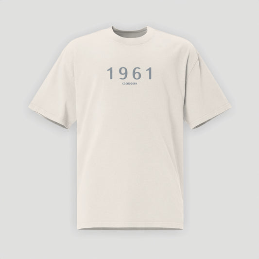 Oversized T-Shirt 1961 Collection Faded Bone/Black - JUNG L WEST