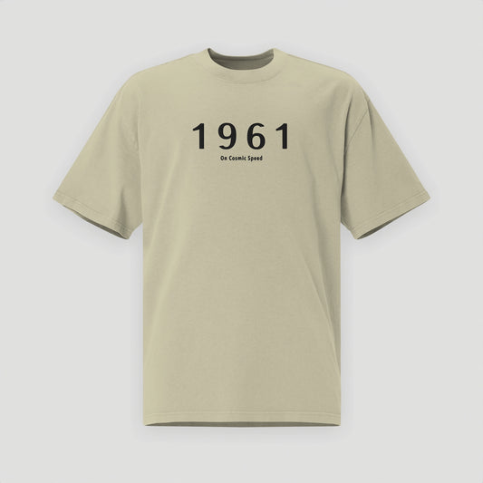 Oversized T-Shirt 1961 Collection Faded Eucalyptus/Black - JUNG L WEST