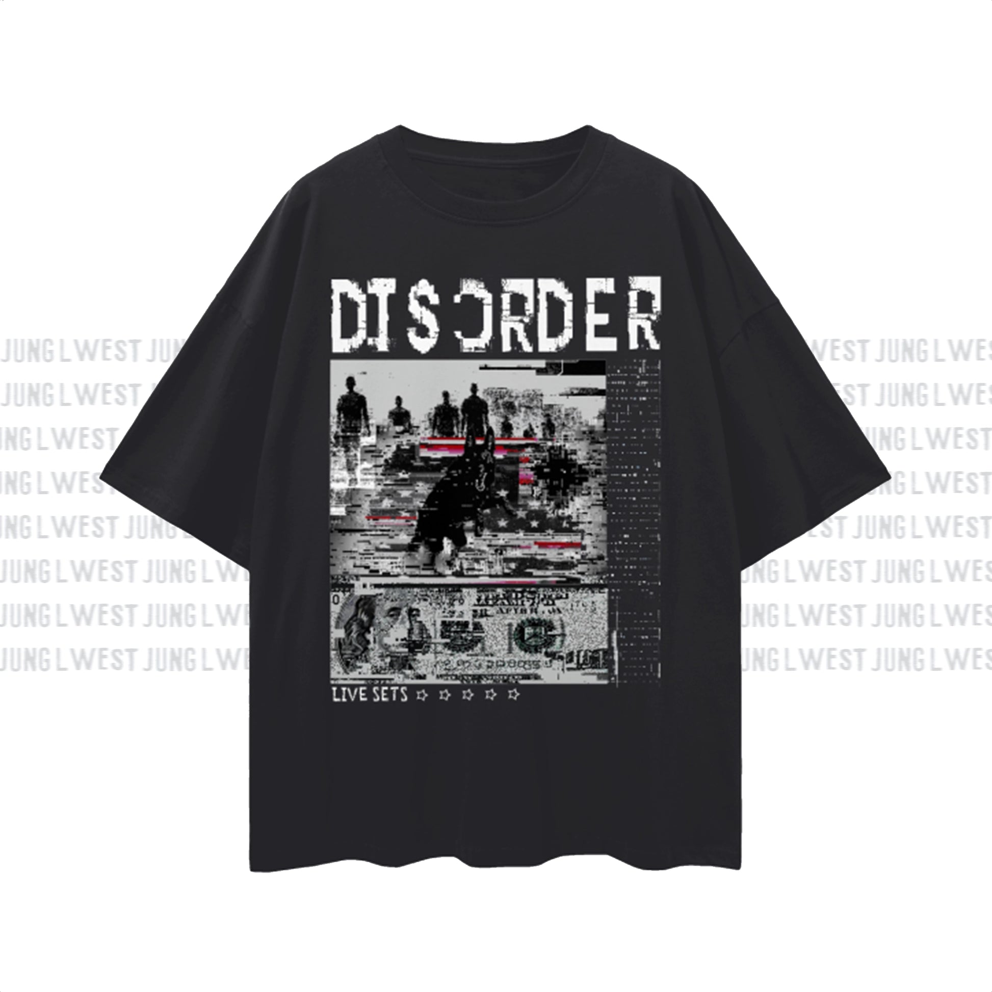 Jung L West | DisOrder Live Sets | Oversize Deep Drop Shoulder Tee - JUNG L WEST