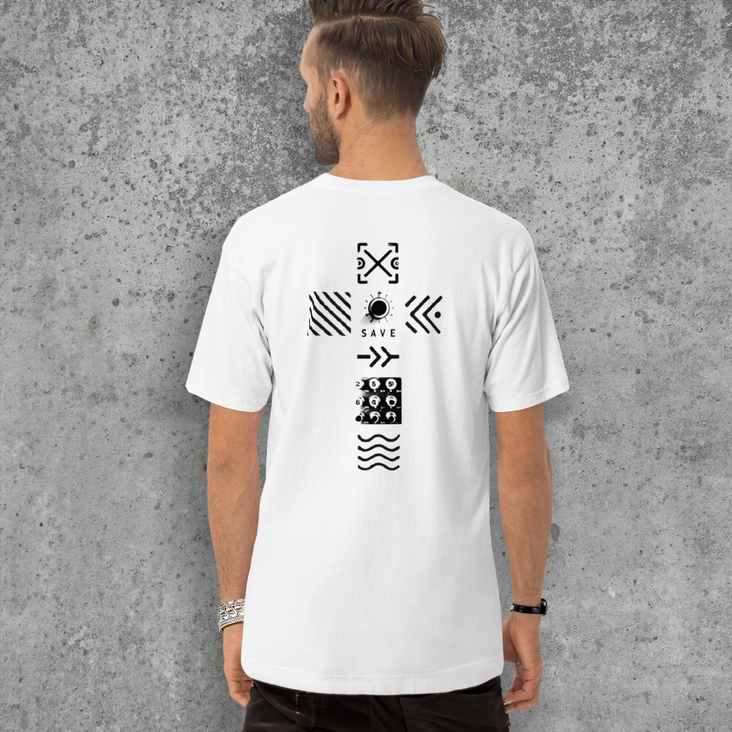 JLW 1.31 EL.FUGUE SYNTH CROSS | Men’s Heavyweight Tee | White - JUNG L WEST