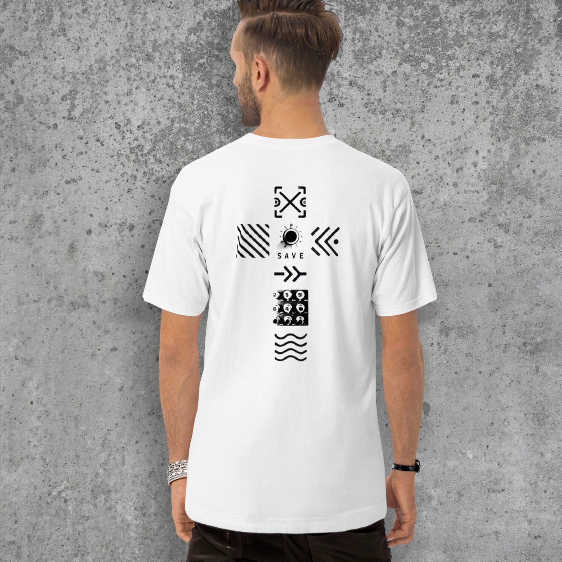 JLW 1.31 EL.FUGUE SYNTH CROSS | Men’s Heavyweight Tee | White - JUNG L WEST