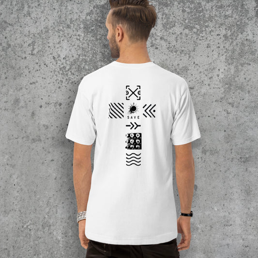 JLW 1.31 EL.FUGUE SYNTH CROSS | Men’s Heavyweight Tee | White - JUNG L WEST