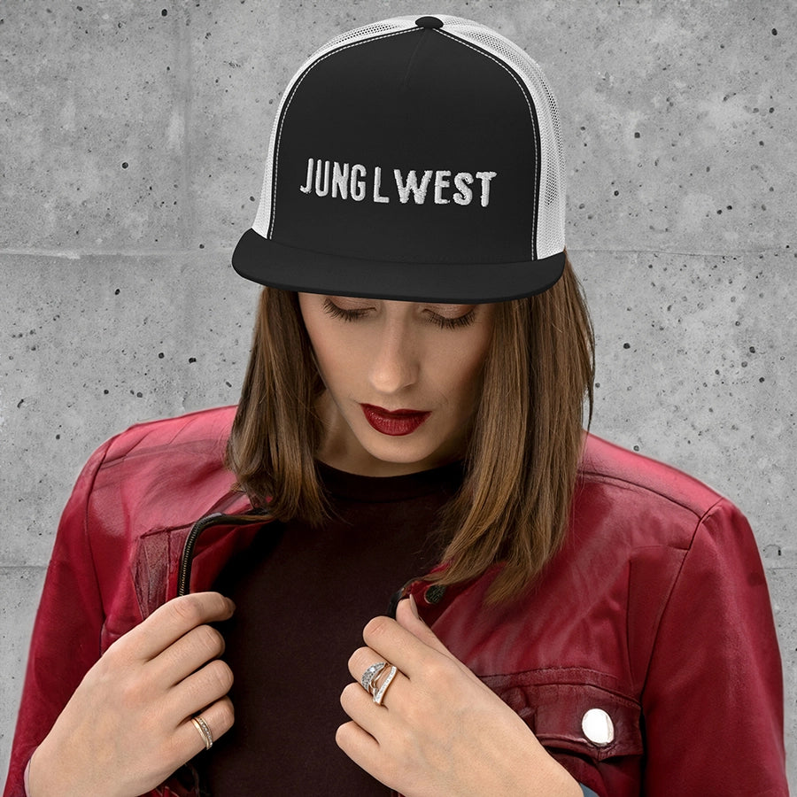 Jung L West Snapback Trucker Cap Model 1 Front