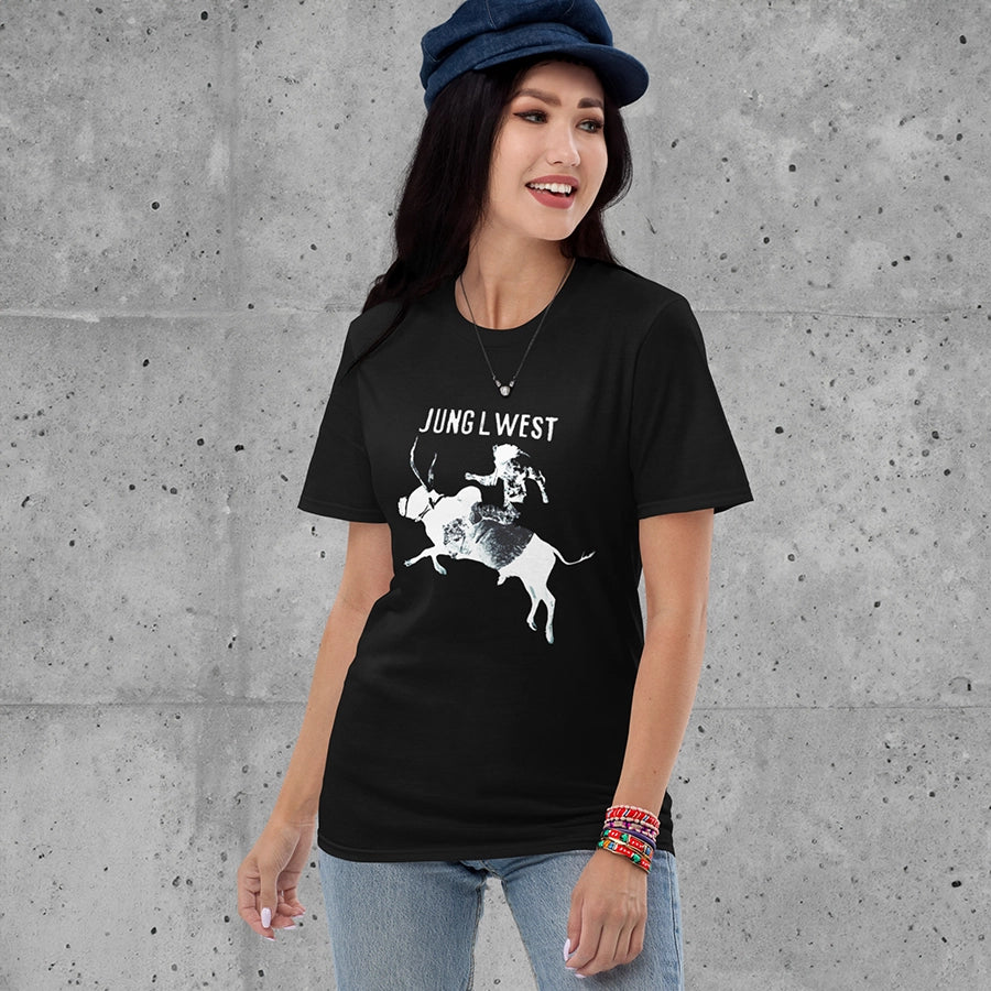 Jung L West Unisex Graphic Tee Bull Rider Model 1 Front