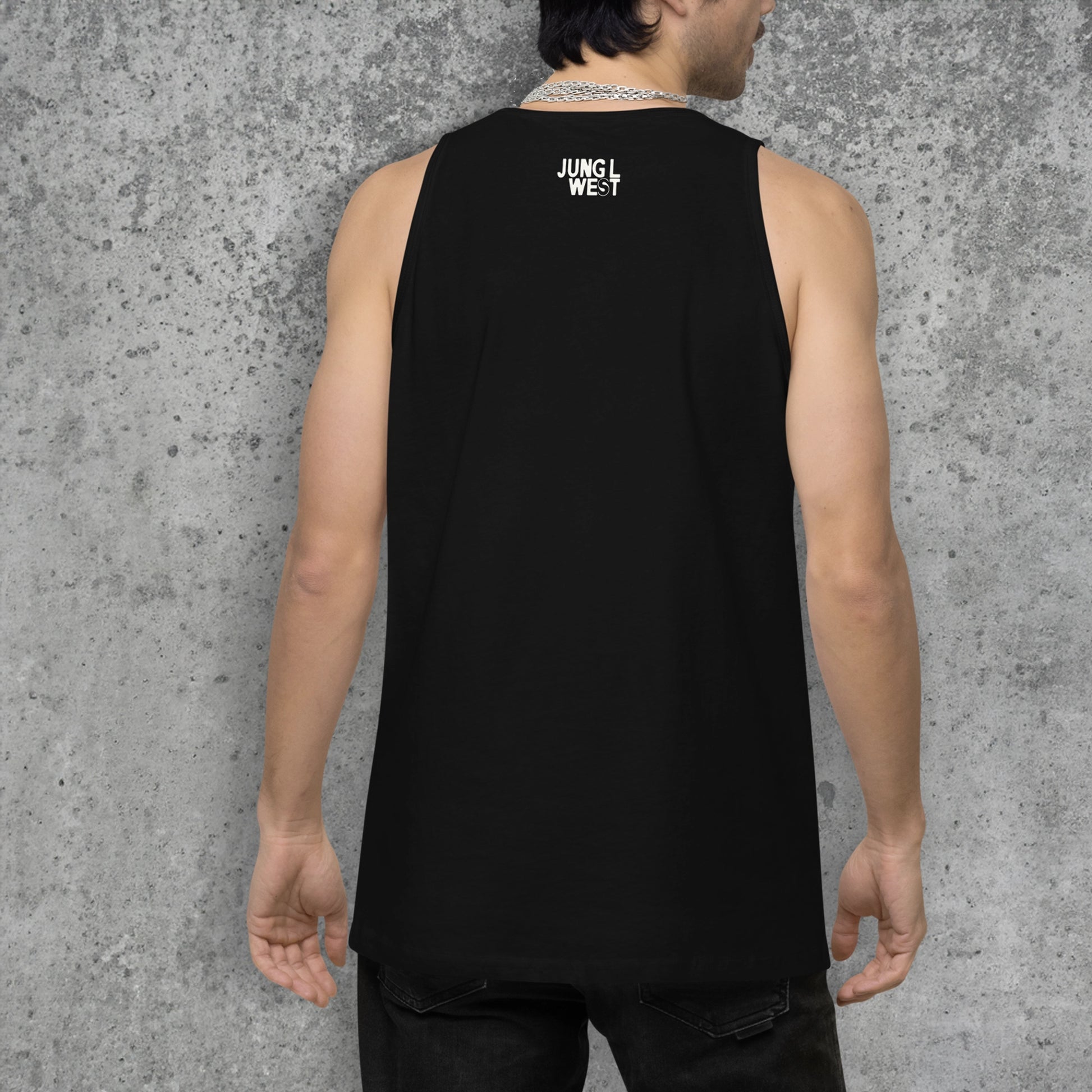 JLW 1.32 Metal Music Theory | Men’s premium tank top | Black - JUNG L WEST