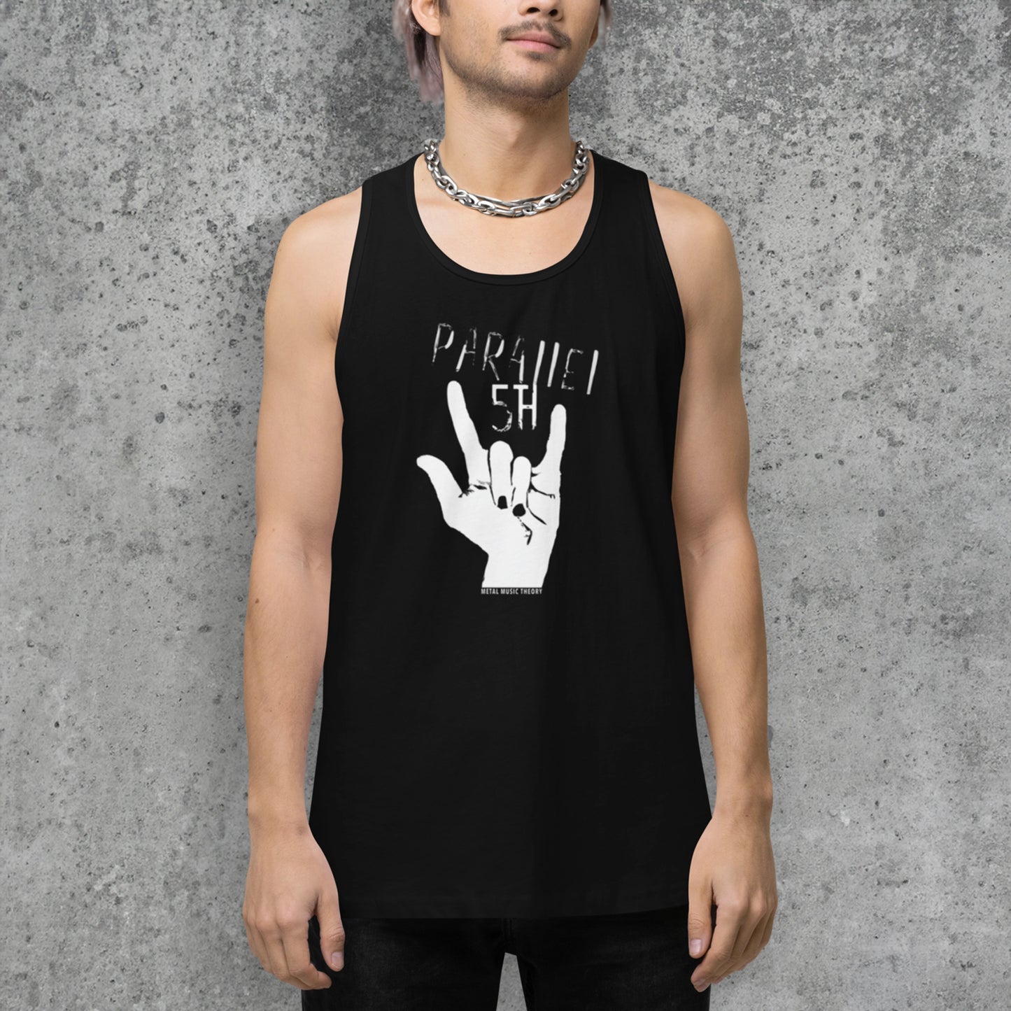 JLW 1.32 Metal Music Theory | Men’s premium tank top | Black - JUNG L WEST