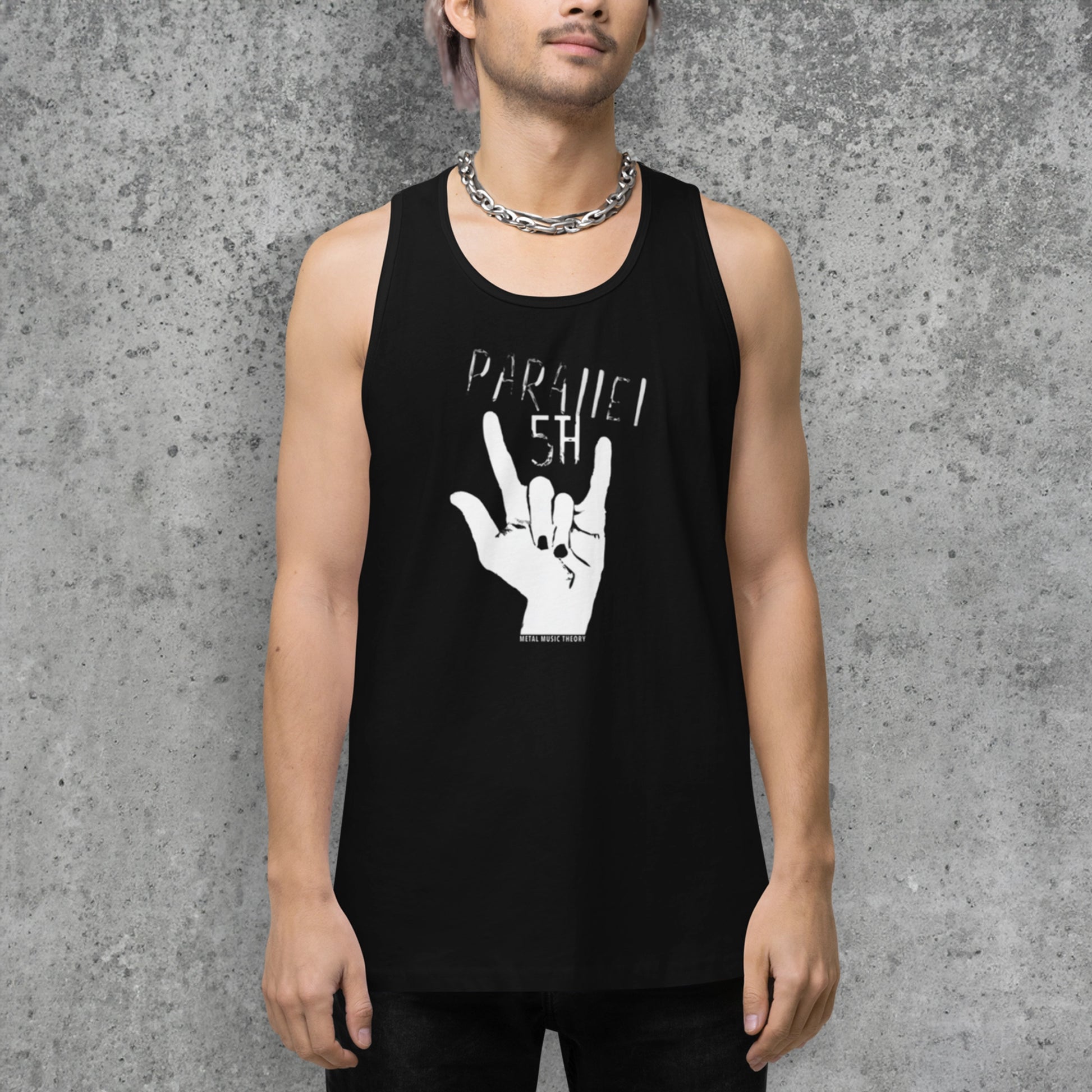 JLW 1.32 Metal Music Theory | Men’s premium tank top | Black - JUNG L WEST