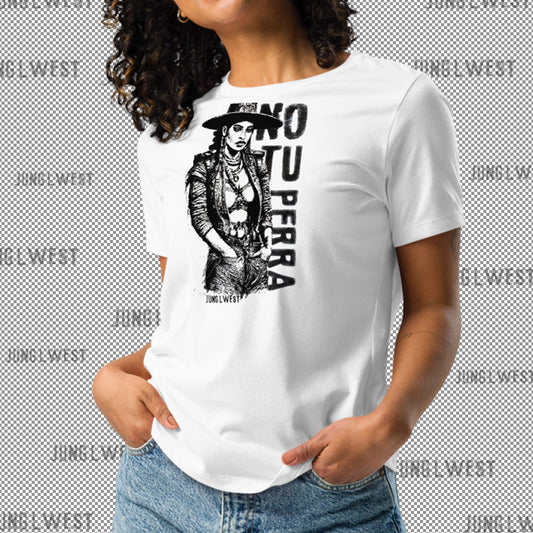 Jung L West NoTuPerra Women's Relax Fit Cotton T Model White Front