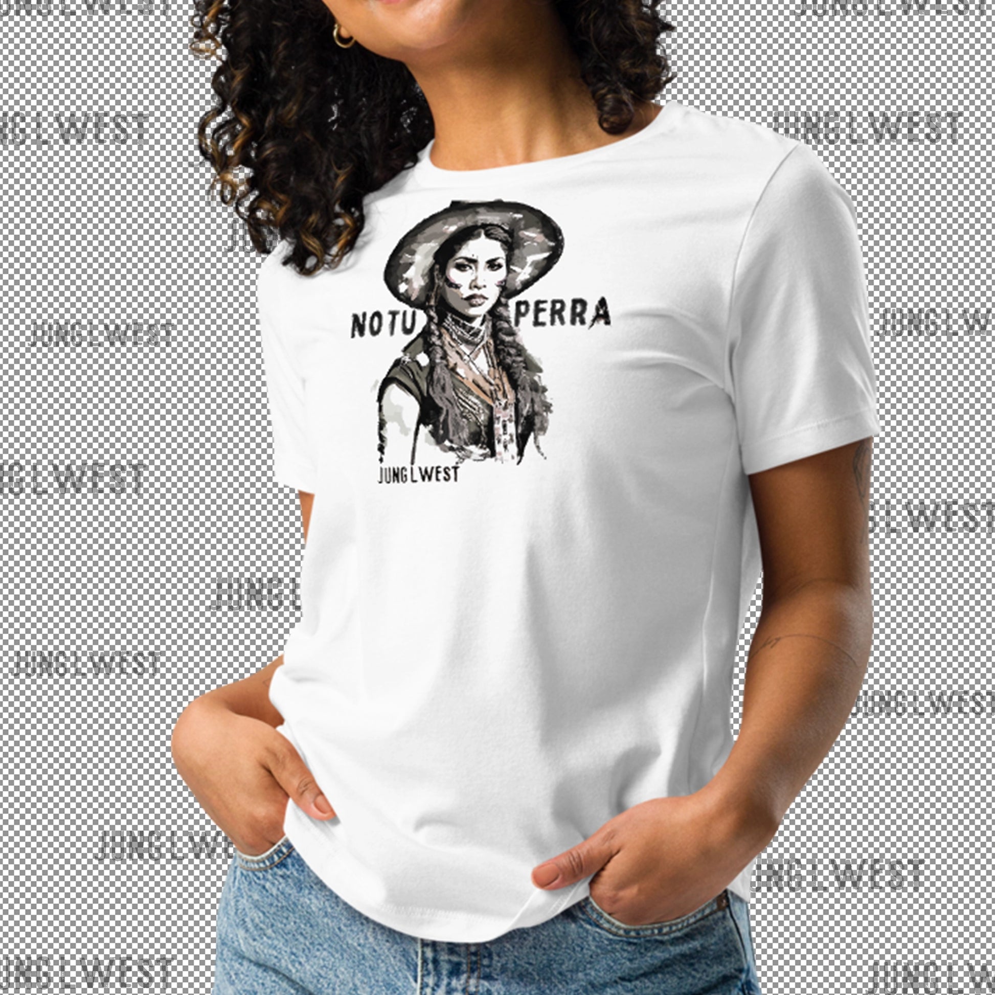 NoTuPerra | Adelitas Series | Women's Relaxed Tee / Citron, White - JUNG L WEST