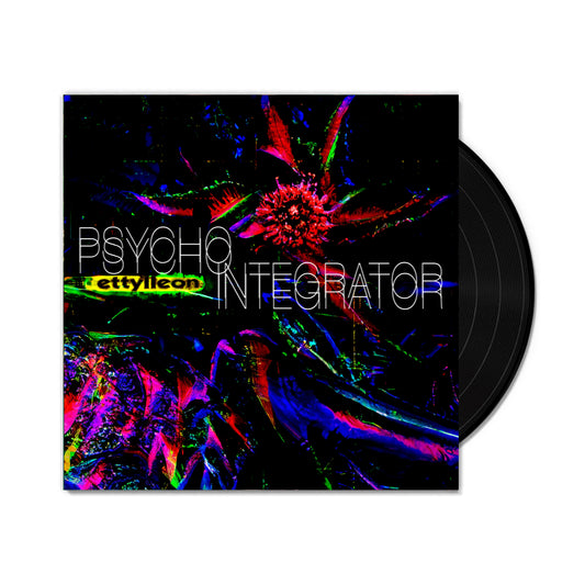 Vinyl record with a colorful cover featuring the text 'PsychoIntegrator' and 'ettylleon'.