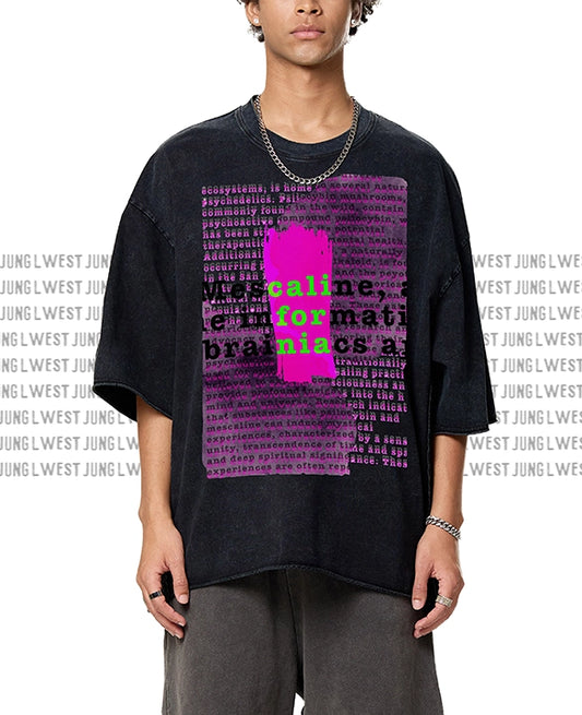 PSY-CALIFORNIA | Raw Edge Snow Washed Boxy T-Shirt Unisex
