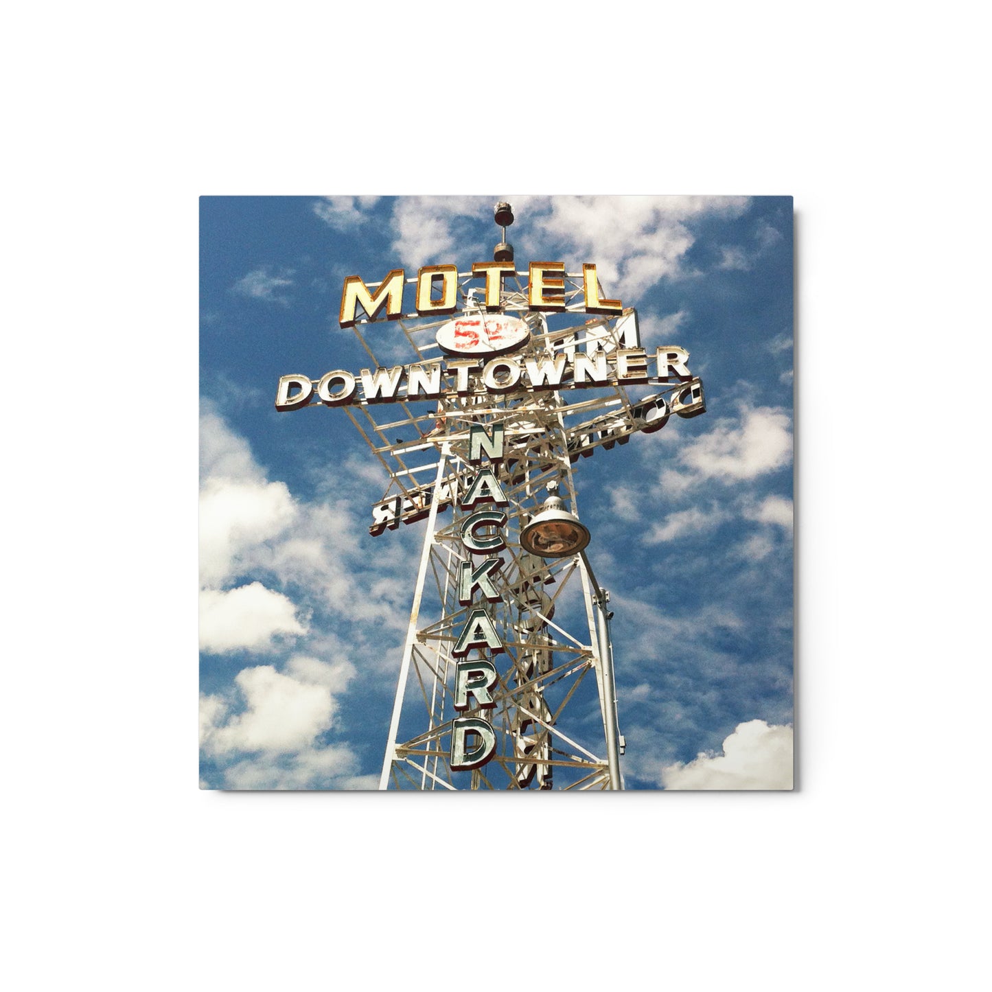 Downtowner Motel | 12×12 Metal Print